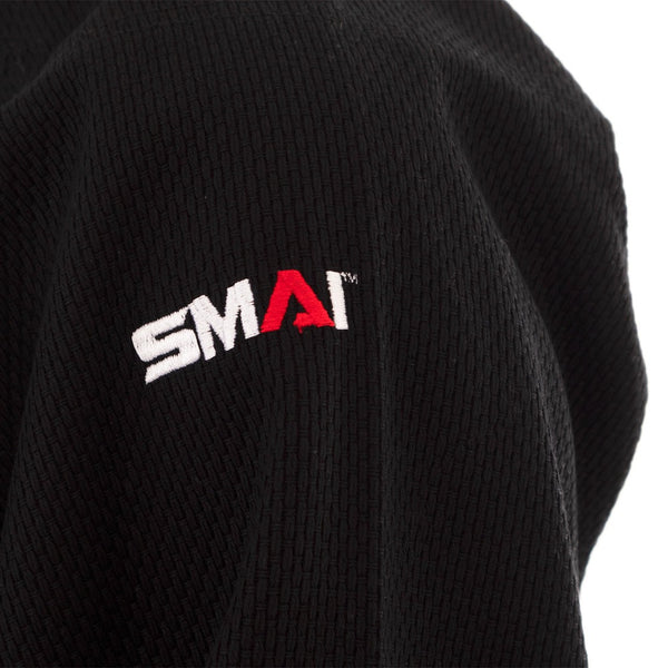 Judo Uniform - Single Weave Gi (Black) Close up of SMAI on Gi