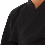Judo Uniform - Single Weave Gi (Black) Close up of Lappel