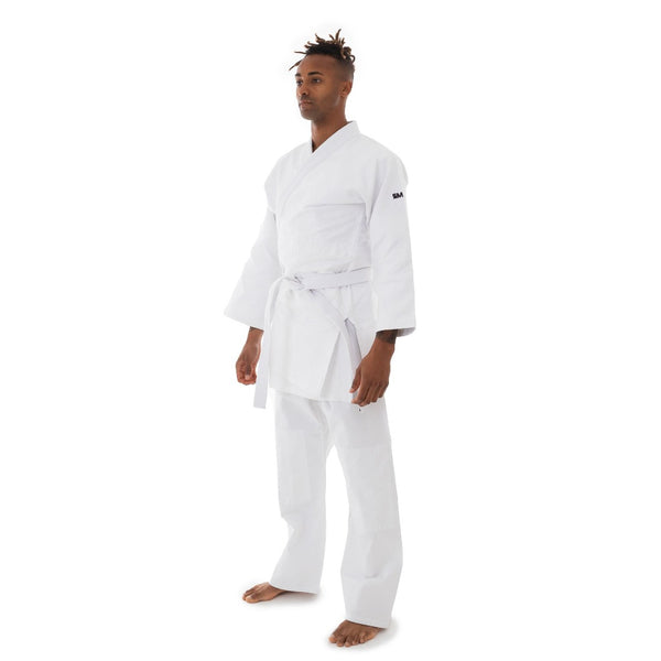 Judo Uniform - Single Weave Gi (White) Front/Side View