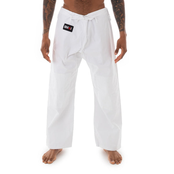Judo Uniform - Single Weave Gi (White) Pants Front View