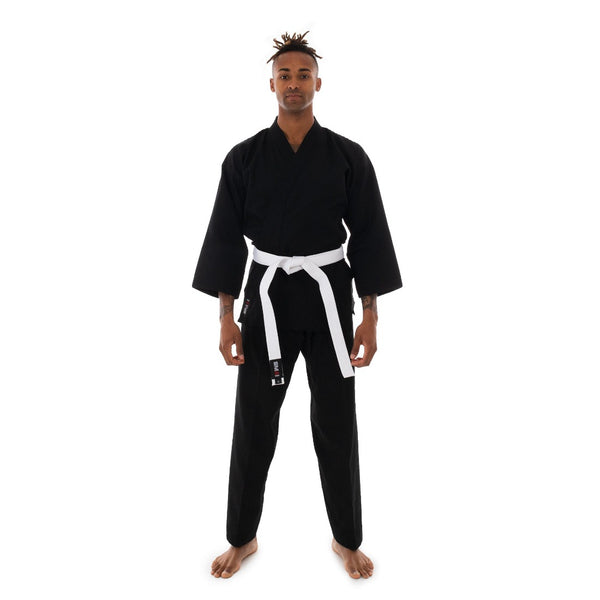 Karate Uniform - 8oz Student Gi (Black) Front View 2