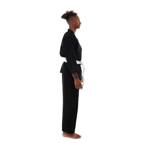 Karate Uniform - 8oz Student Gi (Black) Side View 2