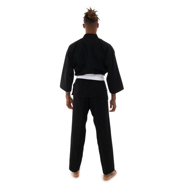 Karate Uniform - 8oz Student Gi (Black) Back View