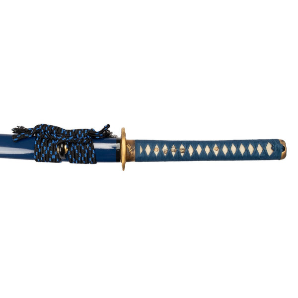Katana - Damascus Blue Close up of Handle