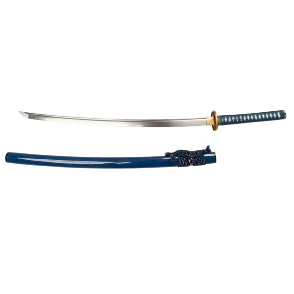 Katana - Damascus Blue Unsheathed Sword 
