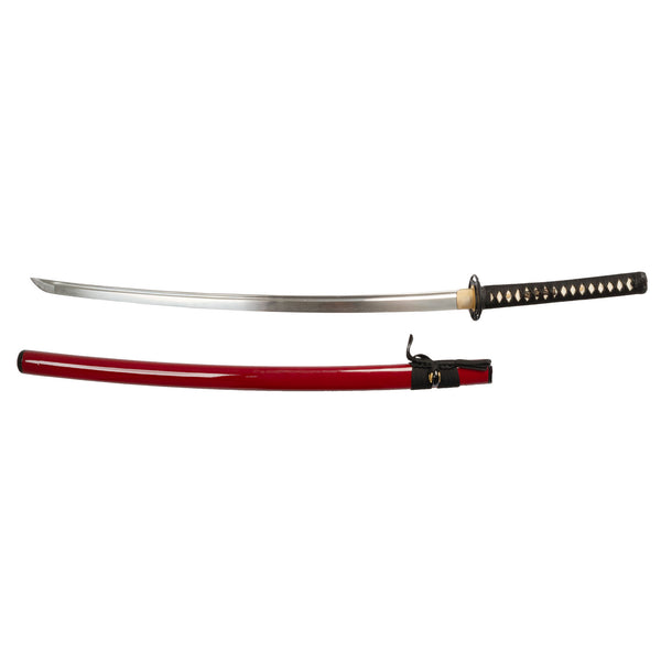 Katana - Damascus Maroon unsheathed Sword