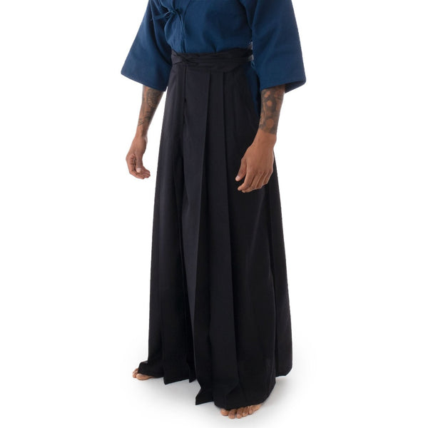 Kendo Pants - Deluxe Japanese Hakama Front/Side View