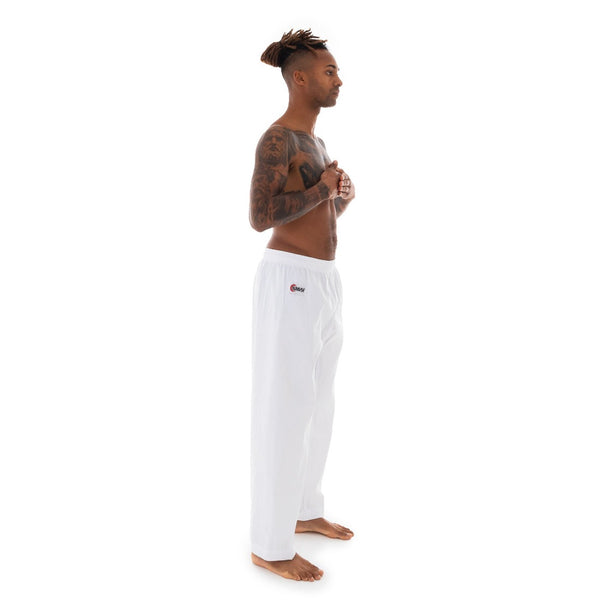 Martial Arts Pants - 8oz White Side View Old Logo