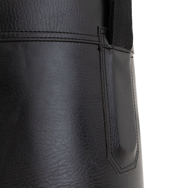 Punching Bag - 4ft Triple Black Close up of Leather Texture 2