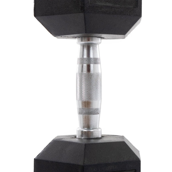 Rubber Hex Dumbbells Classic - Set 22.5kg-30kg Pairs Knurling