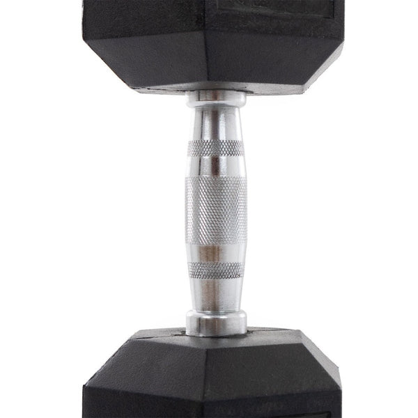 Rubber Hex Dumbbells (Pair) - Classic Knurling