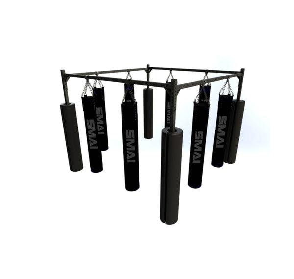 8 Station Boxing Bag Rack Pack top view