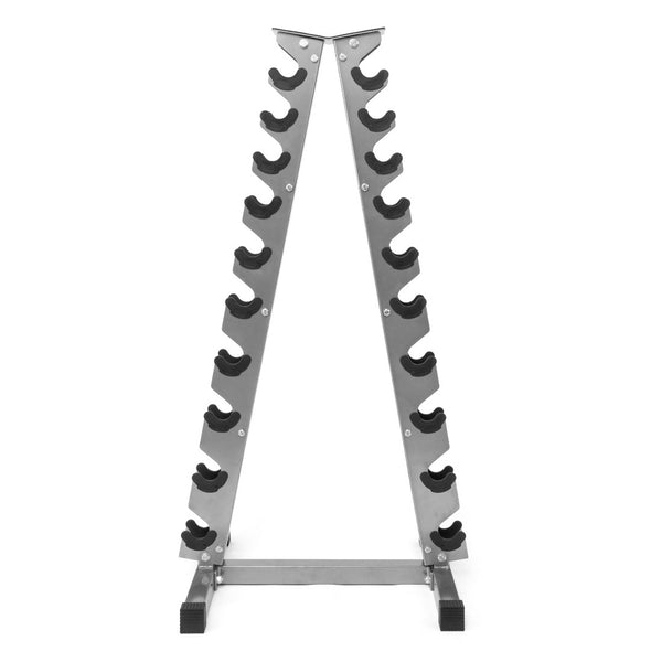 High gauge steel Dumbbell Rack - Stationary (empty) Front View