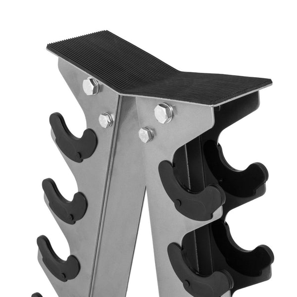 High gauge steel Dumbbell Rack - Stationary (empty) Close Up of Top