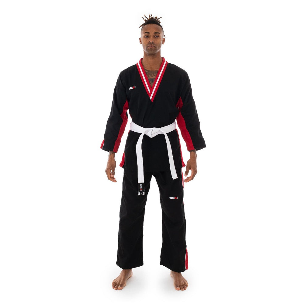 TKD Uniform - 8oz Demo Team Dobok Red Front VIew