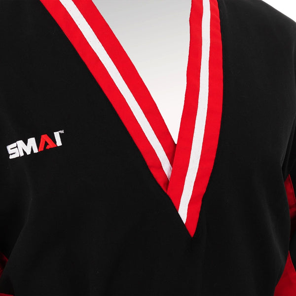 TKD Uniform - 8oz Demo Team Dobok Close up of red lapel 