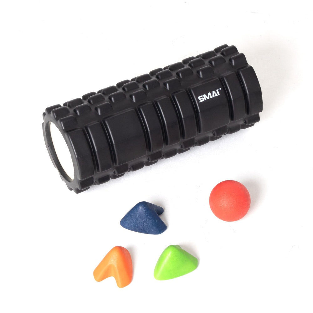 Trigger Point Pack includes  1 x Foam Roller - Trigger Point 3D  1 x Massage Ball - Lacrosse 6.5cm  1 x Pocket Trigger Therapy - Set of 3