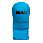 Karate Gloves - WKF Approved Blue Back View