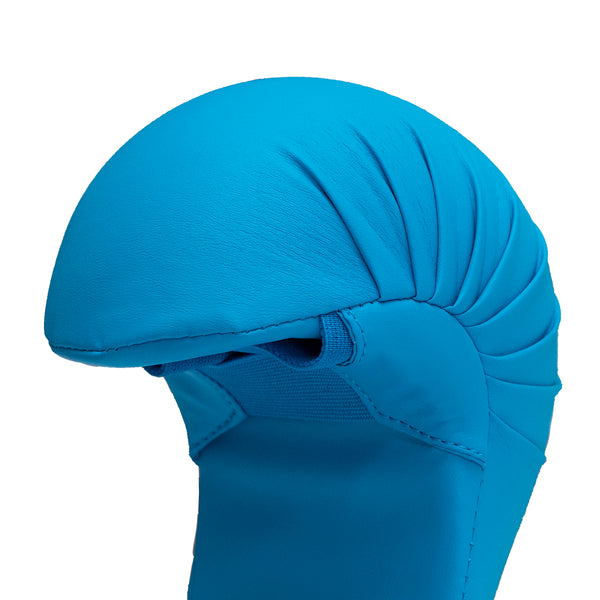 Karate Gloves - WKF Approved Blue Close up of elastic